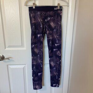 Nike Pro Dri-Fit Patterned‎ Purple Leggings Women's Medium